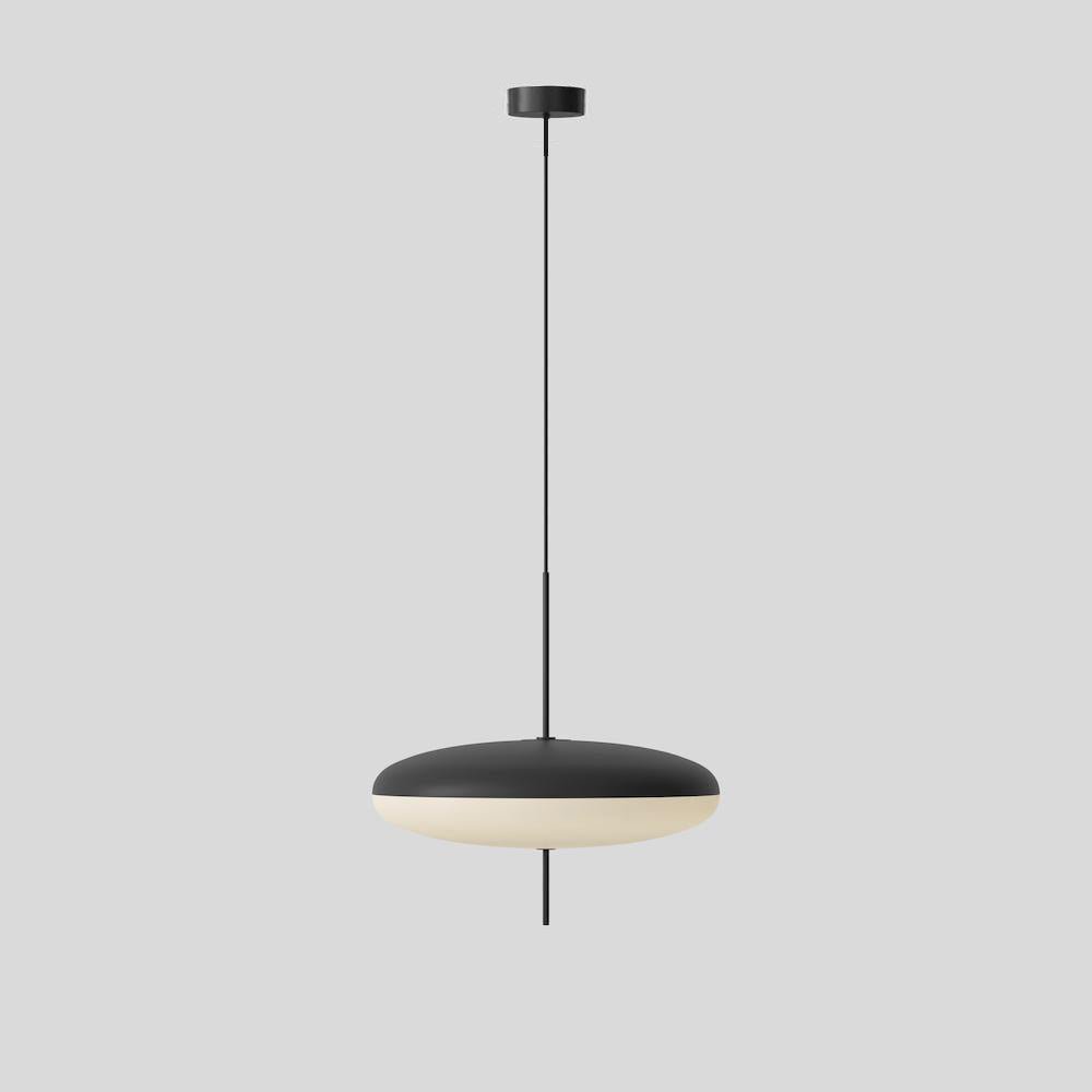 Opal Disc Pendant Light, Opalescent Shade, Black or White, E26/E27