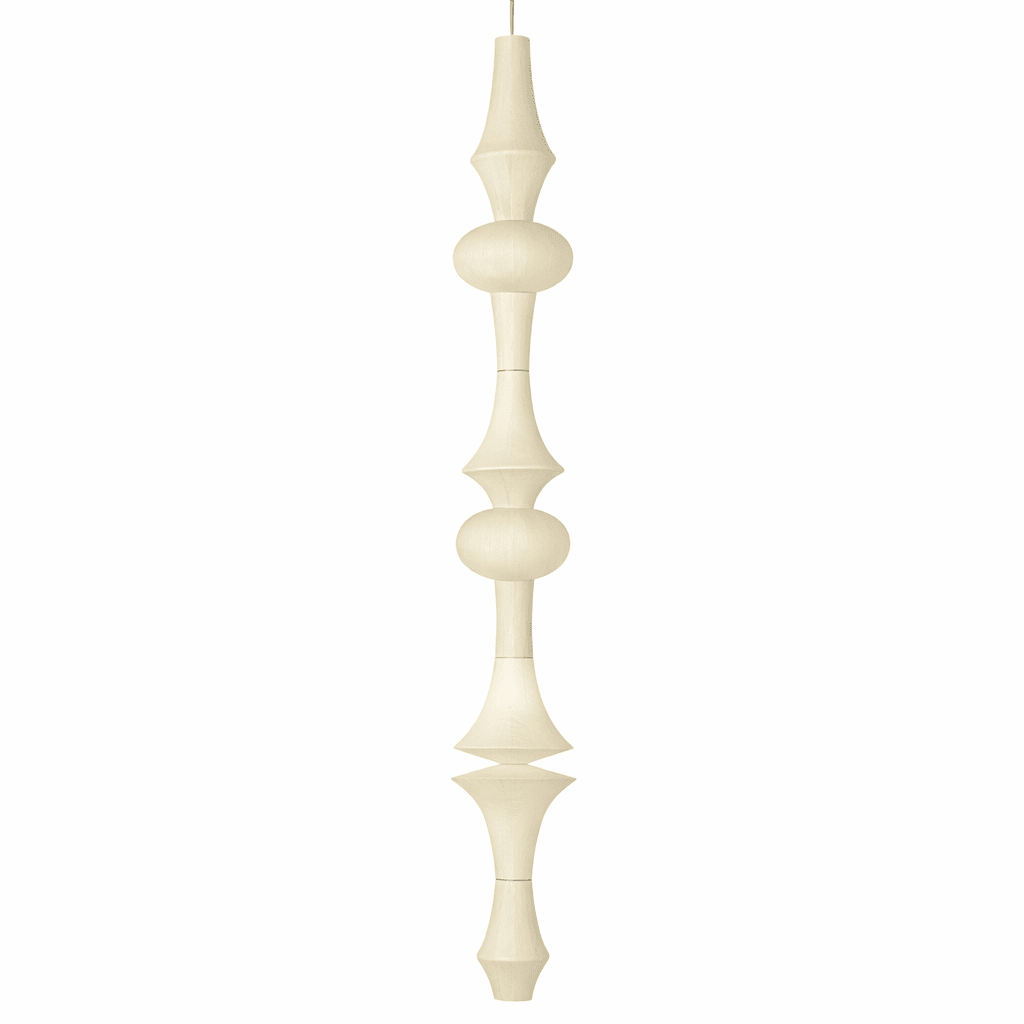 Washi Paper E Pendant Light, Tall Mulberry Shade, E26/E27, Hardwired