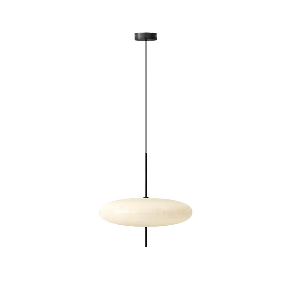 Opal Disc Pendant Light, Opalescent Shade, Black or White, E26/E27