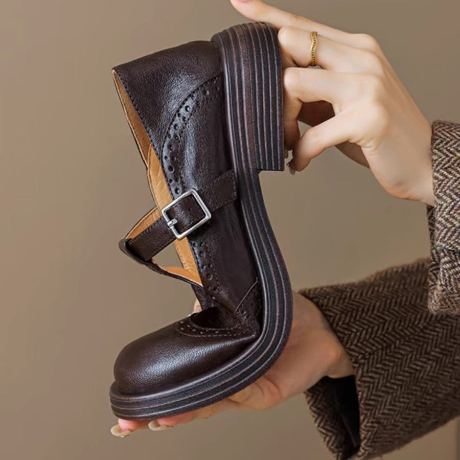 Élégantes Mary Janes en Cuir