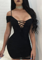 Deep V lace robe
