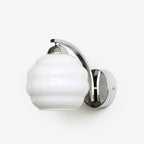 Wall Sconce, Art Deco Glass Shade, Gold or Chrome, E26/E27