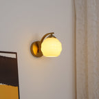 Wall Sconce, Art Deco Glass Shade, Gold or Chrome, E26/E27