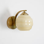 Wall Sconce, Art Deco Glass Shade, Gold or Chrome, E26/E27