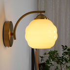 Wall Sconce, Art Deco Glass Shade, Gold or Chrome, E26/E27