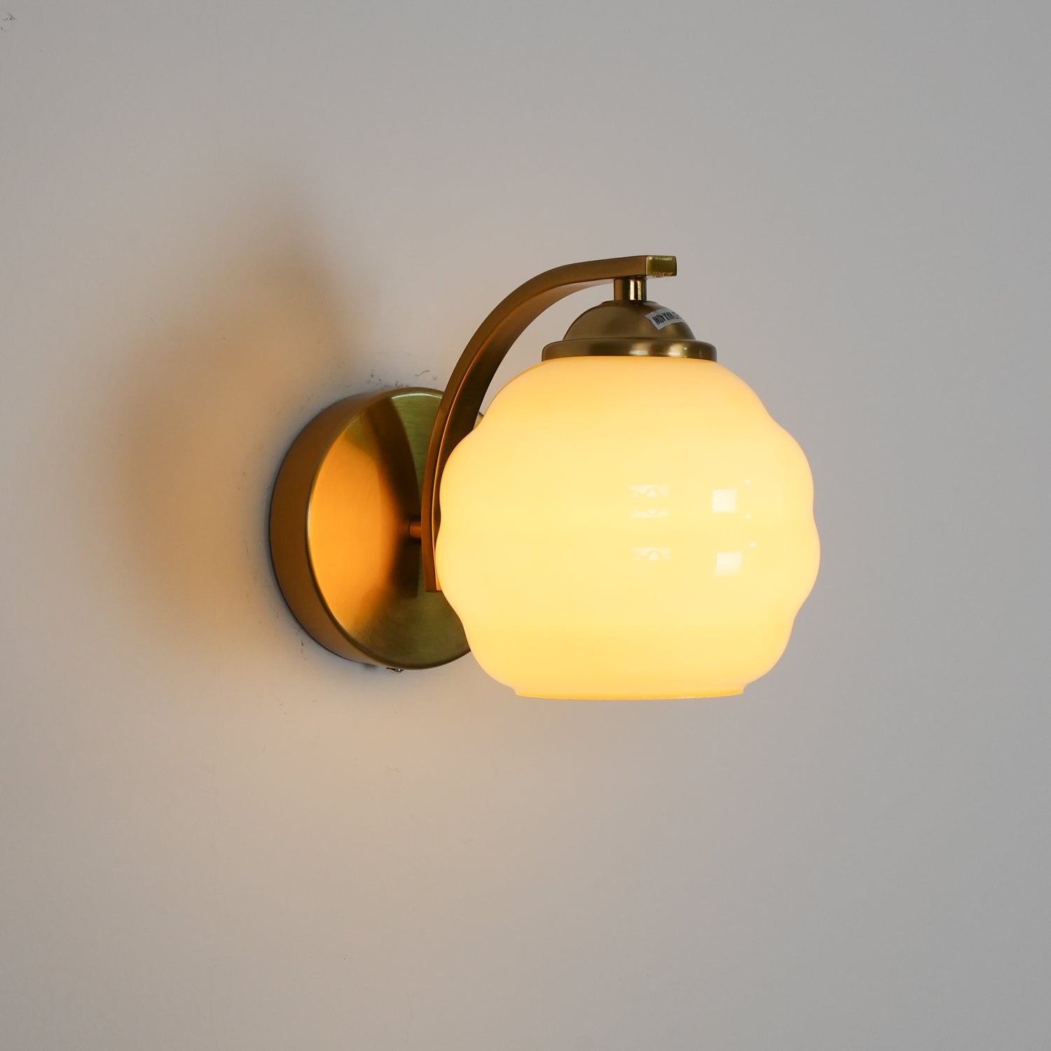 Wall Sconce, Art Deco Glass Shade, Gold or Chrome, E26/E27