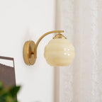 Wall Sconce, Art Deco Glass Shade, Gold or Chrome, E26/E27