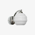 Wall Sconce, Art Deco Glass Shade, Gold or Chrome, E26/E27