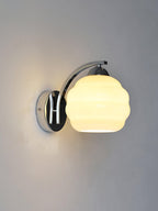 Wall Sconce, Art Deco Glass Shade, Gold or Chrome, E26/E27