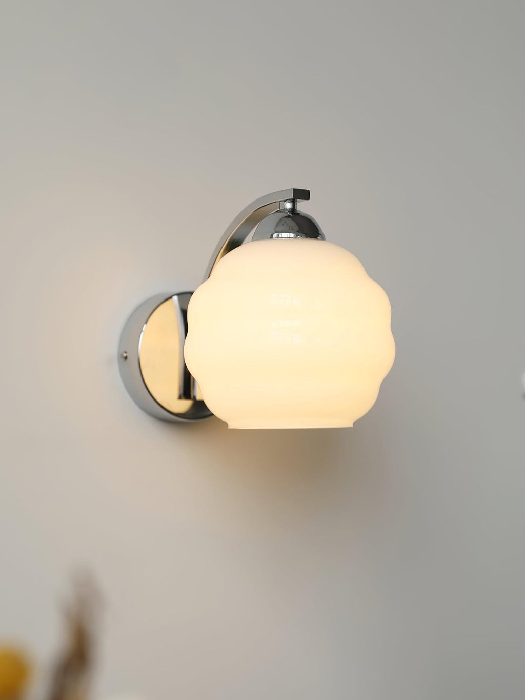 Wall Sconce, Art Deco Glass Shade, Gold or Chrome, E26/E27