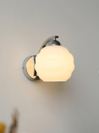 Wall Sconce, Art Deco Glass Shade, Gold or Chrome, E26/E27