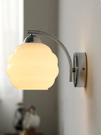 Wall Sconce, Art Deco Glass Shade, Gold or Chrome, E26/E27