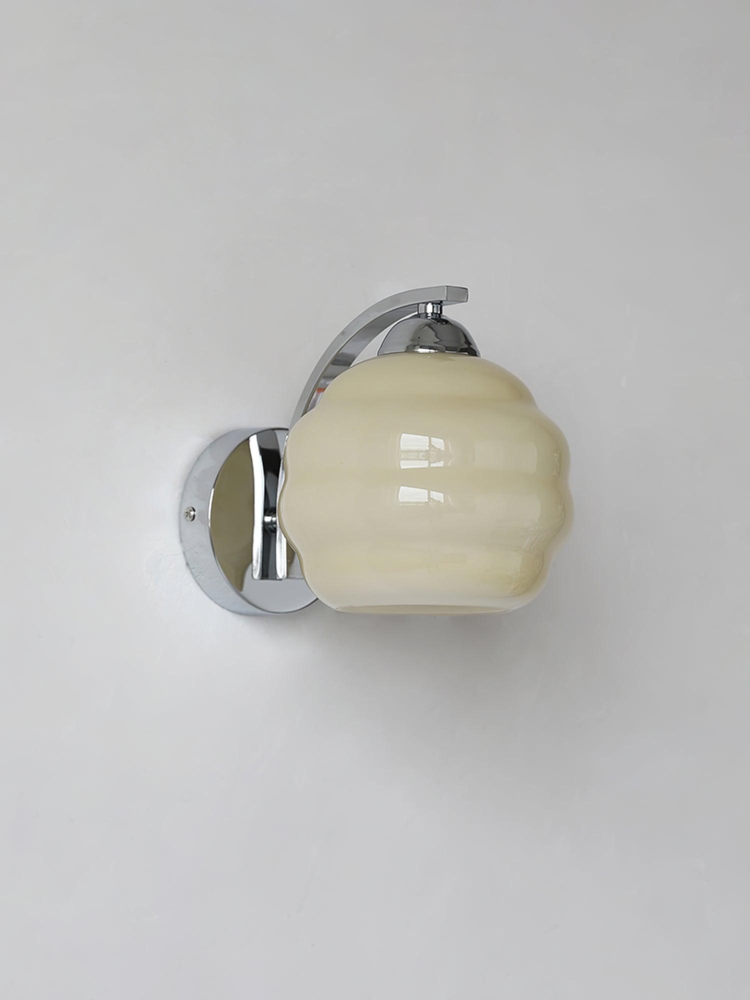 Wall Sconce, Art Deco Glass Shade, Gold or Chrome, E26/E27