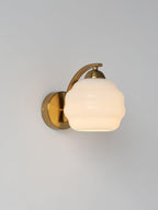Wall Sconce, Art Deco Glass Shade, Gold or Chrome, E26/E27