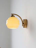Wall Sconce, Art Deco Glass Shade, Gold or Chrome, E26/E27