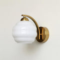 Wall Sconce, Art Deco Glass Shade, Gold or Chrome, E26/E27
