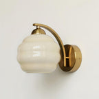Wall Sconce, Art Deco Glass Shade, Gold or Chrome, E26/E27
