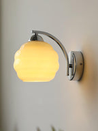Wall Sconce, Art Deco Glass Shade, Gold or Chrome, E26/E27