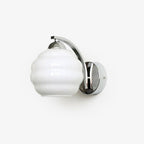 Wall Sconce, Art Deco Glass Shade, Gold or Chrome, E26/E27