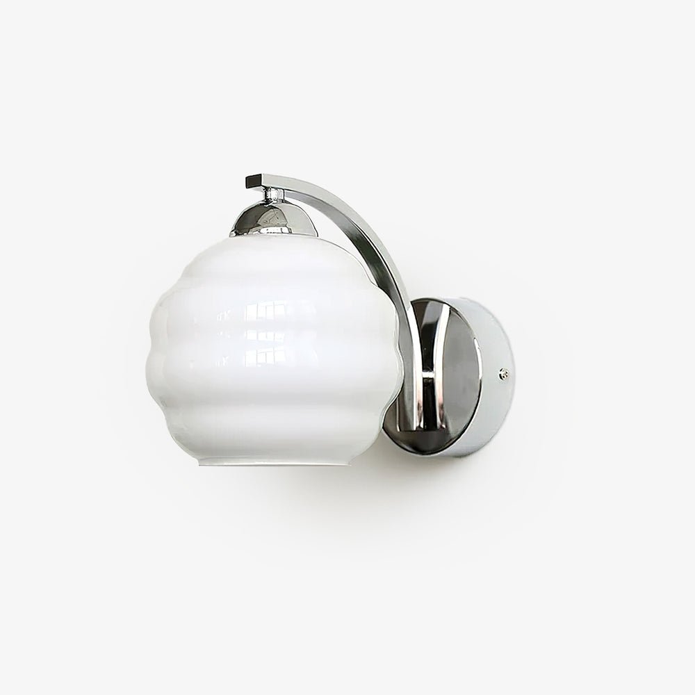 Wall Sconce, Art Deco Glass Shade, Gold or Chrome, E26/E27