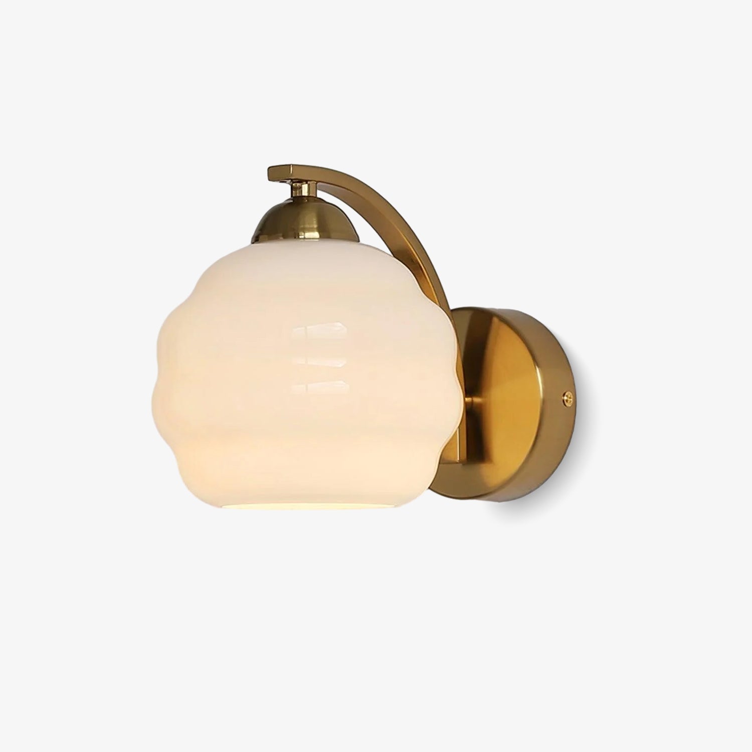 Wall Sconce, Art Deco Glass Shade, Gold or Chrome, E26/E27