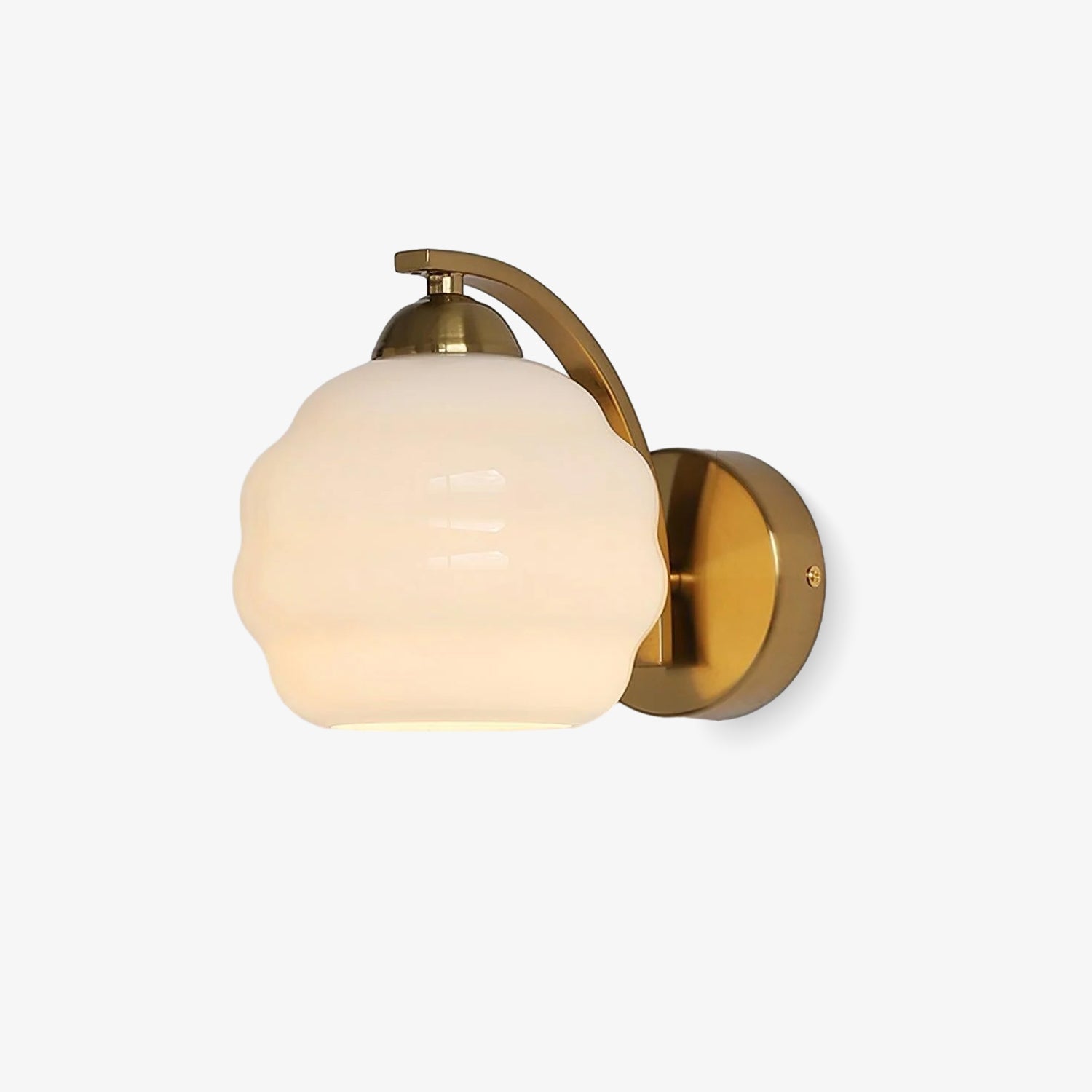 Wall Sconce, Art Deco Glass Shade, Gold or Chrome, E26/E27