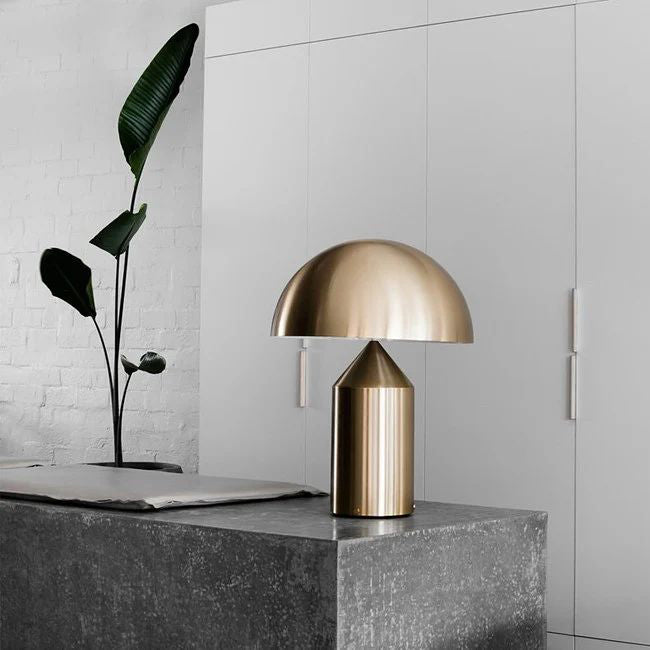 Atollo Table Lamp, Sculptural Metal, Matte or Bright Finish, G9/E14