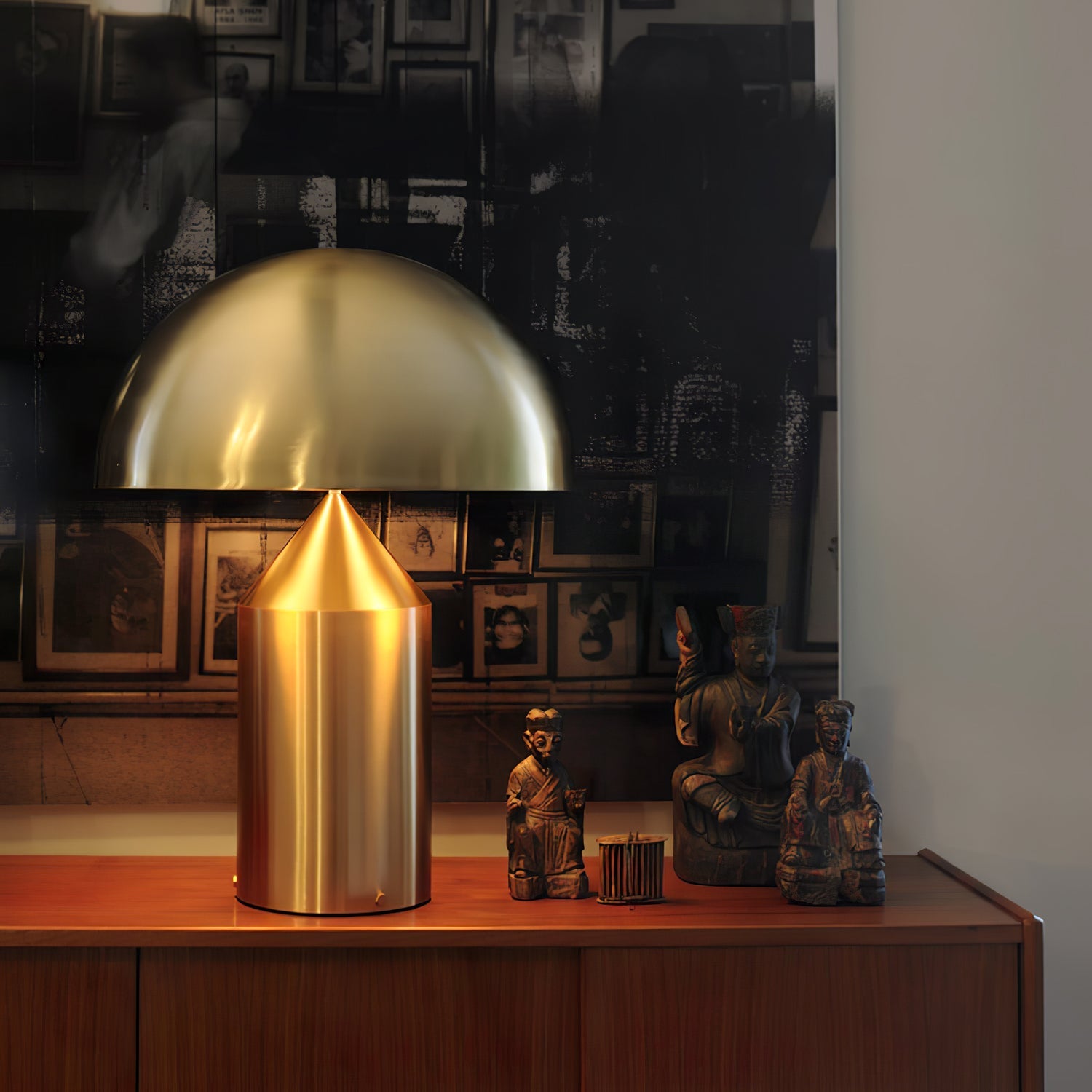 Atollo Table Lamp, Sculptural Metal, Matte or Bright Finish, G9/E14