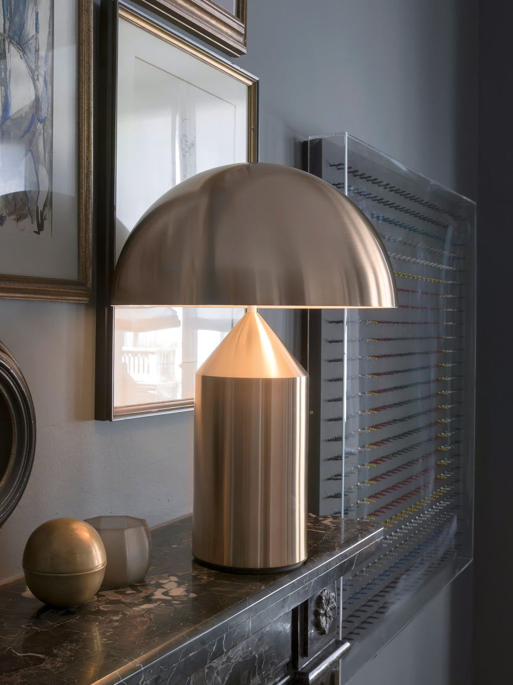 Atollo Table Lamp, Sculptural Metal, Matte or Bright Finish, G9/E14