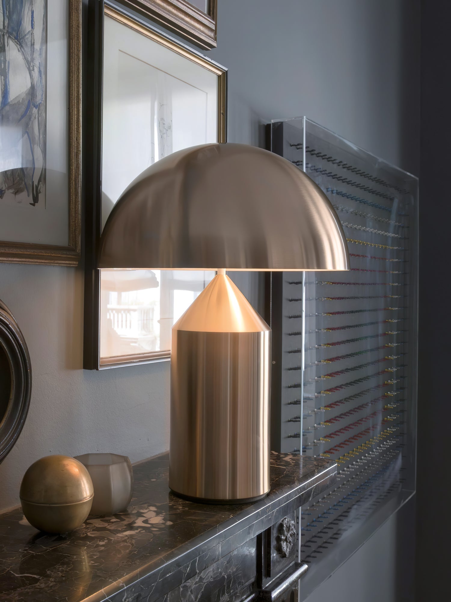 Atollo Table Lamp, Sculptural Metal, Matte or Bright Finish, G9/E14