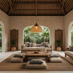 Rattan Pendant Light, Handwoven Shade, Wood Body, E27