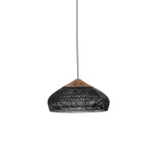 Rattan Pendant Light, Handwoven Shade, Wood Body, E27