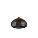 Rattan Pendant Light, Handwoven Shade, Wood Body, E27