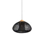 Rattan Pendant Light, Handwoven Shade, Wood Body, E27