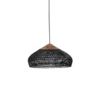 Rattan Pendant Light, Handwoven Shade, Wood Body, E27