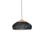 Rattan Pendant Light, Handwoven Shade, Wood Body, E27