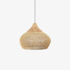 Rattan Pendant Light, Handwoven Shade, Wood Body, E27