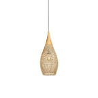 Rattan Pendant Light, Handwoven Shade, Wood Body, E27