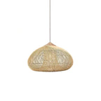 Rattan Pendant Light, Handwoven Shade, Wood Body, E27