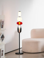 Candied Glass Floor Lamp, Hand-Blown Crystal Clusters, Black Body, LED