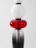 Candied Glass Floor Lamp, Hand-Blown Crystal Clusters, Black Body, LED