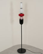 Candied Glass Floor Lamp, Hand-Blown Crystal Clusters, Black Body, LED