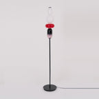 Candied Glass Floor Lamp, Hand-Blown Crystal Clusters, Black Body, LED