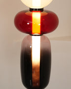 Candied Glass Floor Lamp, Hand-Blown Crystal Clusters, Black Body, LED