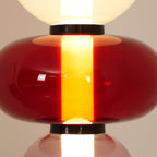Candied Glass Floor Lamp, Hand-Blown Crystal Clusters, Black Body, LED