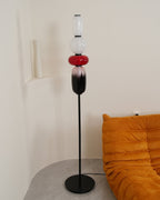 Candied Glass Floor Lamp, Hand-Blown Crystal Clusters, Black Body, LED