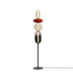Candied Glass Floor Lamp, Hand-Blown Crystal Clusters, Black Body, LED