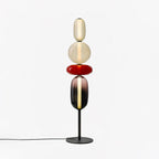 Candied Glass Floor Lamp, Hand-Blown Crystal Clusters, Black Body, LED