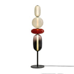 Candied Glass Floor Lamp, Hand-Blown Crystal Clusters, Black Body, LED