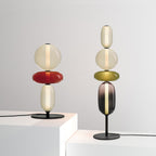 Candied Glass Floor Lamp, Hand-Blown Crystal Clusters, Black Body, LED